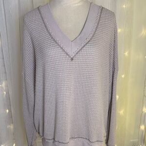 LA MIEL Taupe V-Neck Sweater